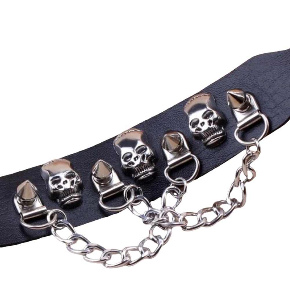 {NWT} Skull & Chain Adjustable Bracelet Black